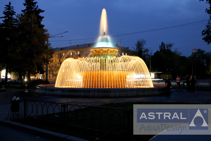 Цветодинамический фонтан перед ДК НЛМК в Липецке - Наши работы - Astral